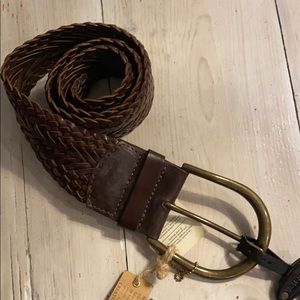 Brave wide woven leather belt